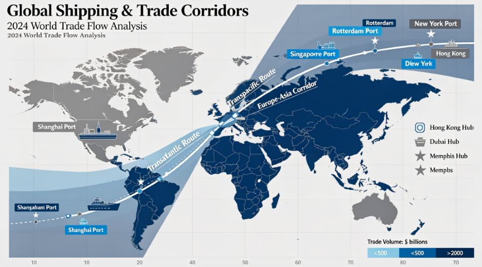 global shipping and trade corridors
